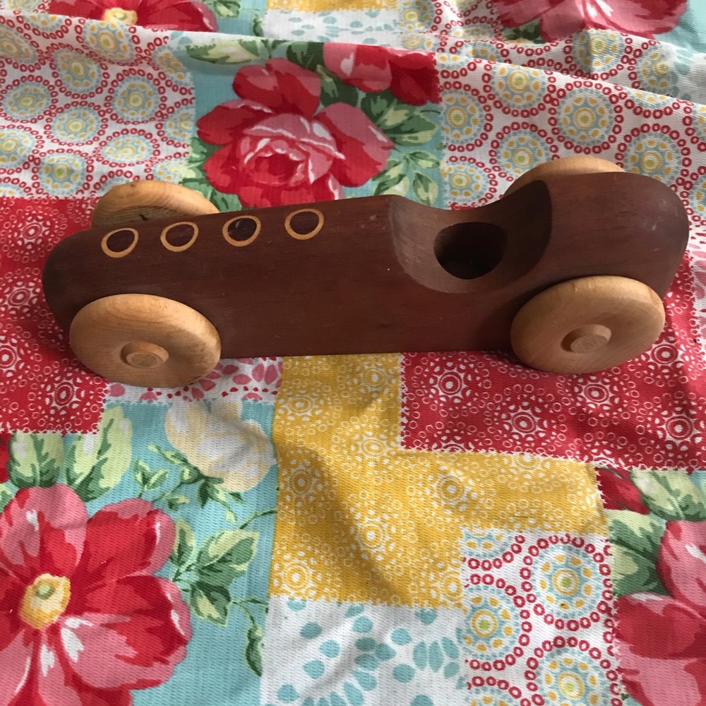 Vintage Minimalist Wooden Race Car
